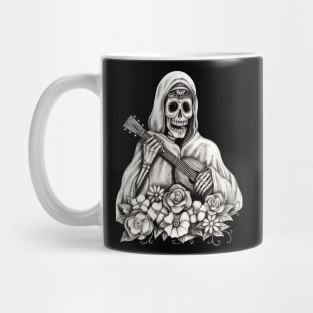 Santa muerte playing guitar celebration day of the dead. Mug